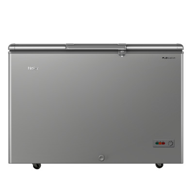 Congélateur Haier HCF-478VS - coffre inverseur 417 litres, gris argenté, avec éclairage LED intérieur