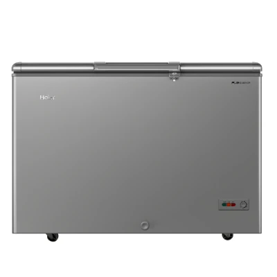 Congélateur Haier HCF-478VS - coffre inverseur 417 litres, gris argenté, avec éclairage LED intérieur