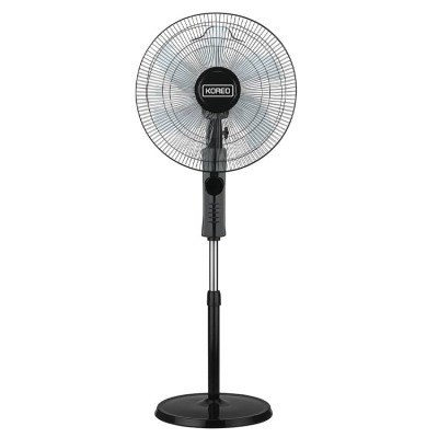 Ventilateur KOREQ 18″ sur pied noir avec télécommande et oscillation