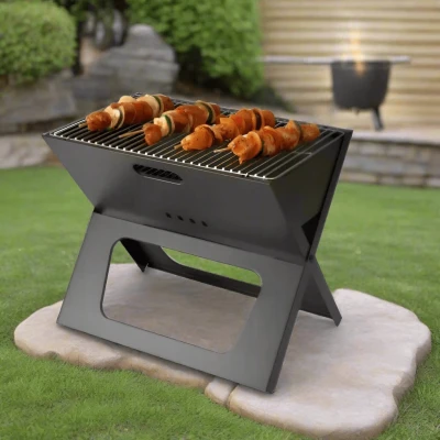 Barbecue au Charbon DECAKILA KMCC014B – Portable Pliable Compact Noir – Image 3