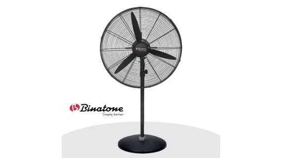 Ventilateur industriel Binatone 30 pouces sur pied avec moteur cuivre et structure en fer