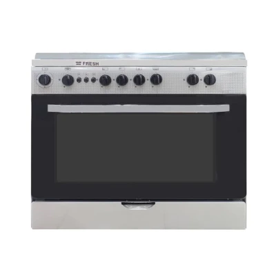 Cuisinière FRESH 5 feux 90x60 à Gaz GRIS 14003 CB - Four, Gril et Rôtisserie