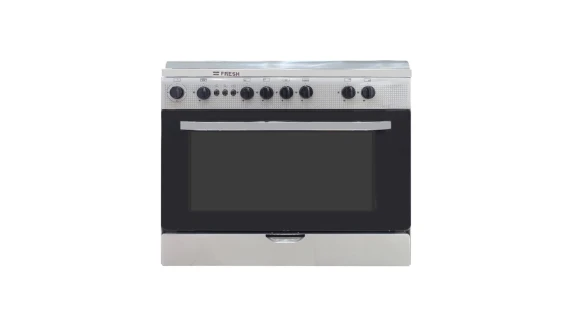 Cuisinière FRESH 5 feux 90x60 à Gaz GRIS 14003 CB - Four, Gril et Rôtisserie