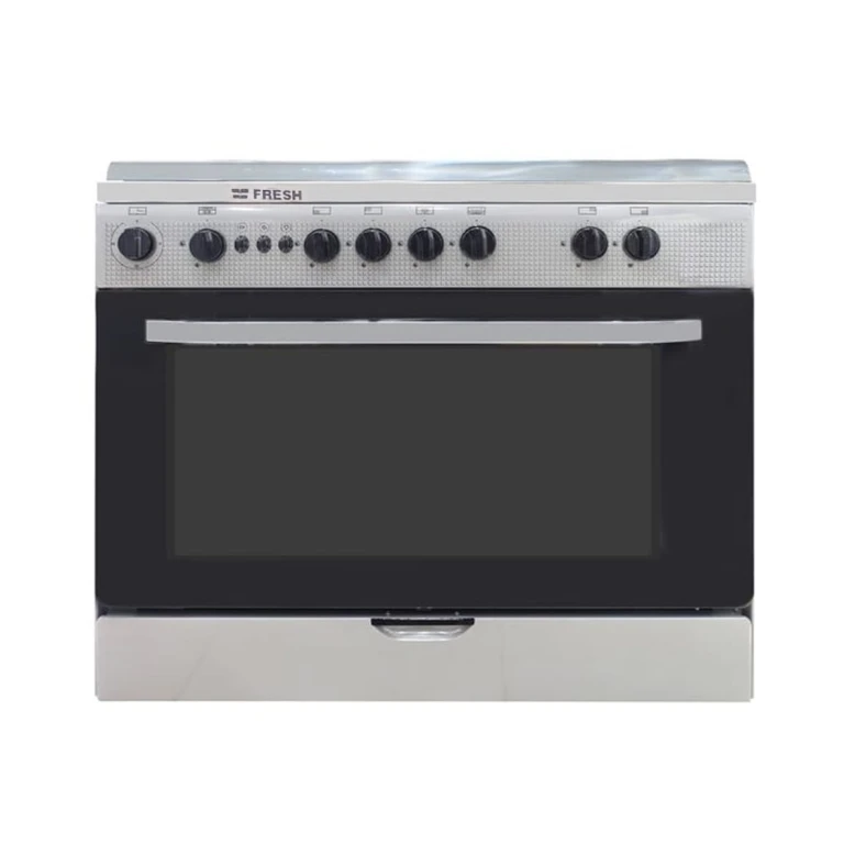 Cuisinière FRESH 5 feux 90x60 à Gaz GRIS 14003 CB - Four, Gril et Rôtisserie