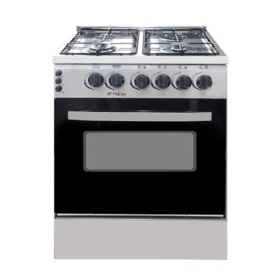Cuisinière FRESH 4 feux à gaz 60x60 cm gris avec four, gril et rôtisserie