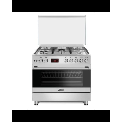 Cuisinière ASTECH 5 feux à gaz avec chaleur tournante et tournebroche