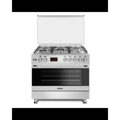 Cuisinière ASTECH 5 feux à gaz avec chaleur tournante et tournebroche