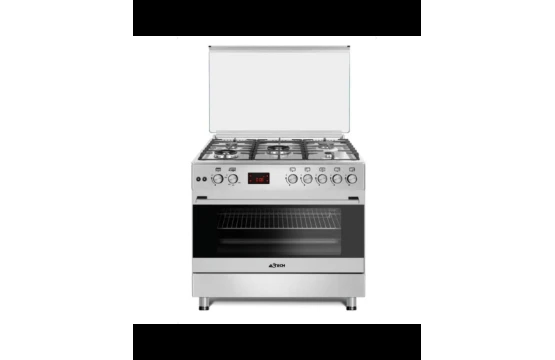 Cuisinière ASTECH 5 feux à gaz avec chaleur tournante et tournebroche