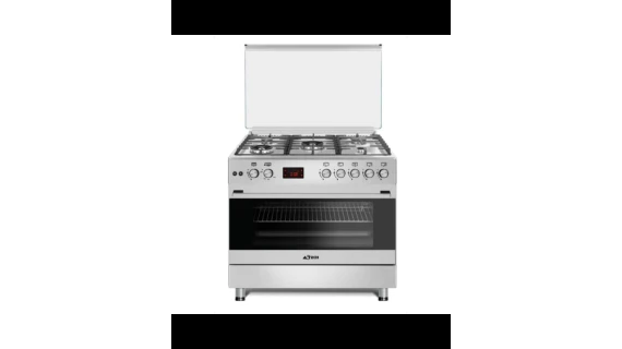 Cuisinière ASTECH 5 feux à gaz avec chaleur tournante et tournebroche