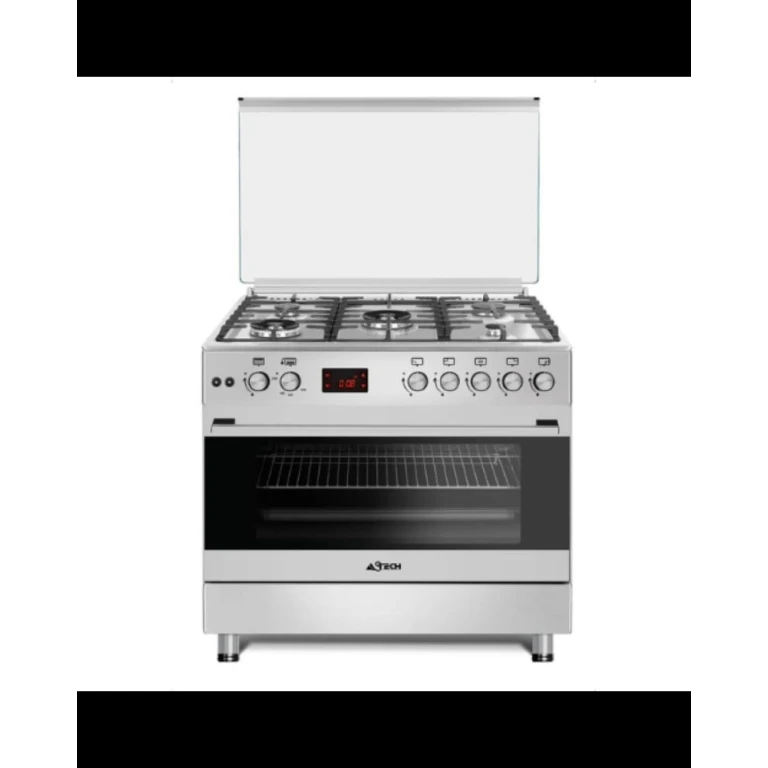 Cuisinière ASTECH 5 feux à gaz avec chaleur tournante et tournebroche