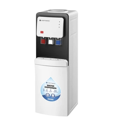 Fontaine à eau Lighwave avec trois robinets, conçue en acier inoxydable