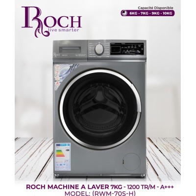 Machine à laver Roch 7KG 1200 Tours A+++ RWM70SH avec bouilloire offerte