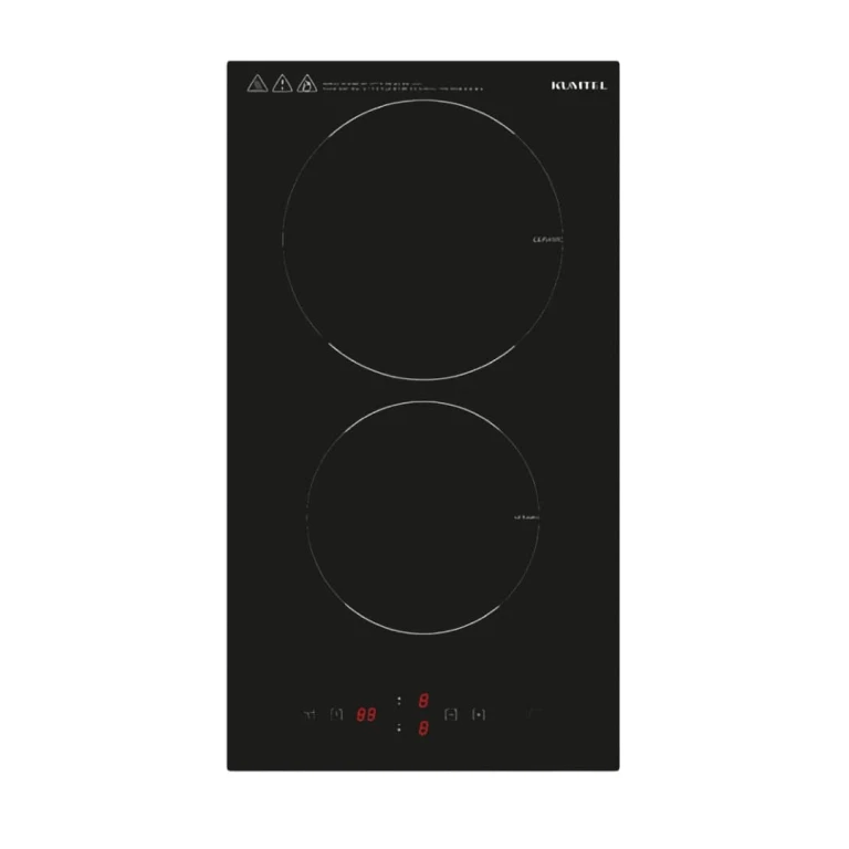 Plaque encastrable électrique Kumtel 2 Feux HV302 en verre vitrocéramique avec commandes tactiles électroniques