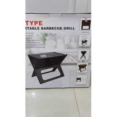 Barbecue grill portable X-Type pliable et compact, avec une poignée pour un transport facile