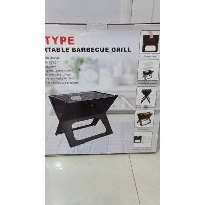 Barbecue grill portable X-Type pliable et compact, avec une poignée pour un transport facile