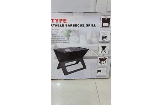 Barbecue grill portable X-Type pliable et compact, avec une poignée pour un transport facile