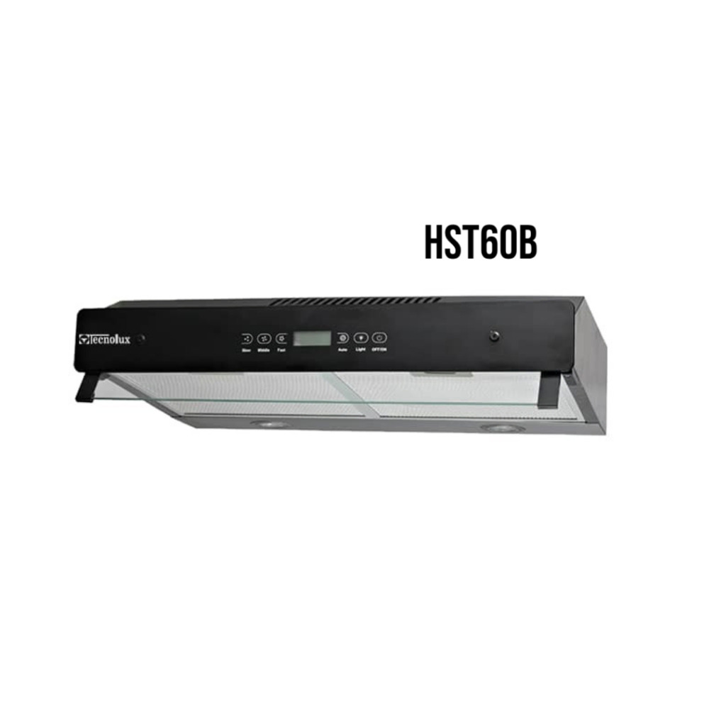 Hotte de cuisine Tecnolux 60cm HST60B - Double Moteur, Tactile, Noir