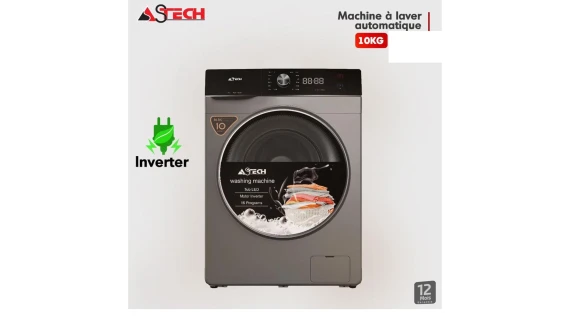 Machine à laver ASTECH 10Kg Inverter MLV10FN1003LC en gris