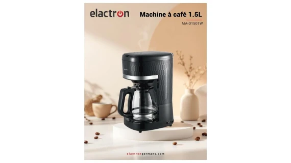 Machine à Café Elactron 1.5L MA-D1501W – 10 Tasses, Cafetière Rapide et Pratique