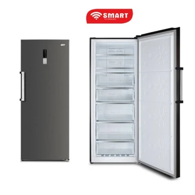 Congélateur vertical Smart Technology 380L No Frost 7 tiroirs gris