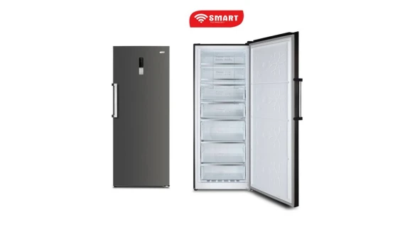 Congélateur vertical Smart Technology 380L No Frost 7 tiroirs gris