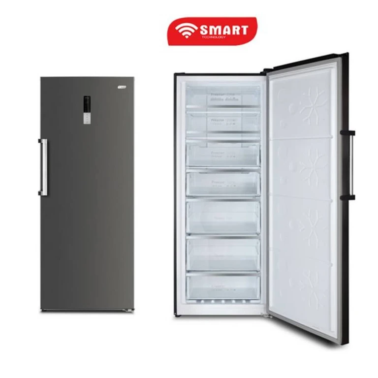 Congélateur vertical Smart Technology 380L No Frost 7 tiroirs gris
