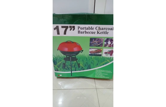 Barbecue charbon portable 17 pouces kettle avec grille chromée