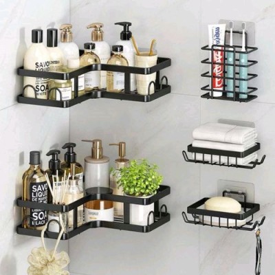 Étagère Salle de Bain 5 en 1 Corner Shower Caddy – Ensemble de Rangement 5 Pièces