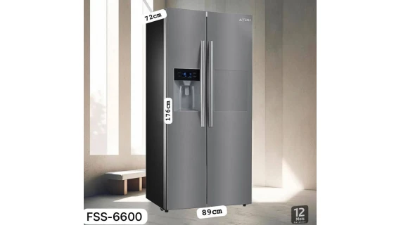 Réfrigérateur ASTECH Side by Side 470L Inverter No Frost FSS6600DDDA avec Fontaine et Glaçons – Image 3