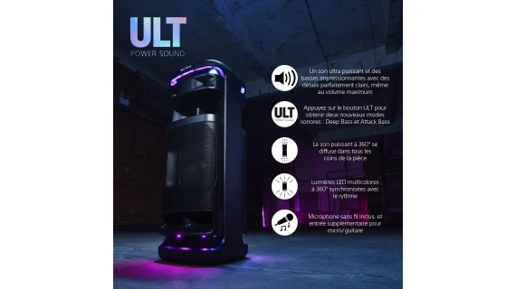 Sony SRS-ULT1000 ULT Tower 10 - Enceinte de Fete 1000W