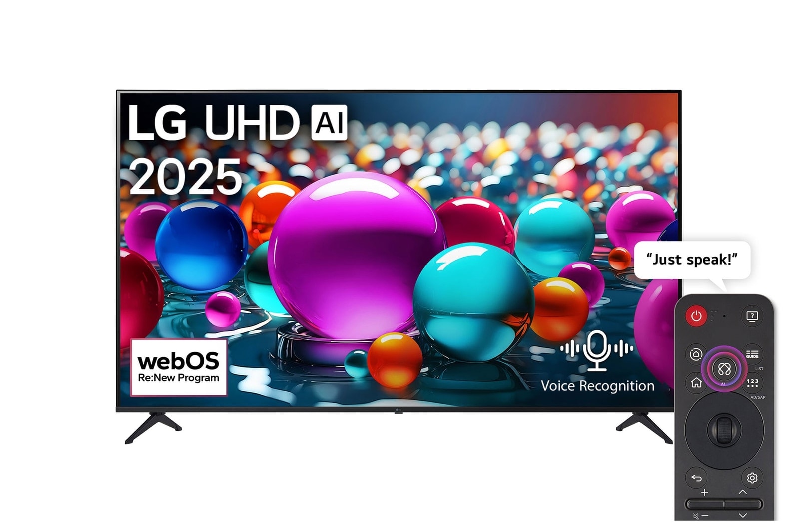 TV 4K UHD LG 55 pouces avec écran 4K IA et processeur α7 AI Gen8