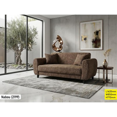 Canapé 3 places Marron Nabou en tissu chinille pour salon