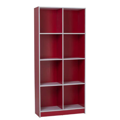 Bibliothèque ECO File Cabinet – 8 Niches Rouge & Blanc