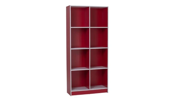 Bibliothèque ECO File Cabinet – 8 Niches Rouge & Blanc