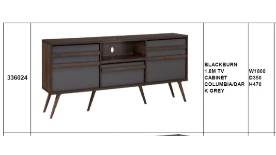 Meuble TV Blackburn 1.8m – Columbia/Dark Grey – Image 2