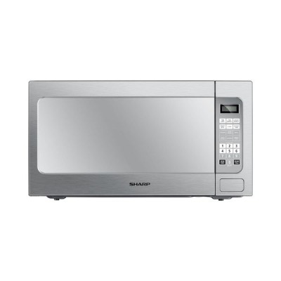 Micro-ondes Sharp 43L en acier gris, grand format, avec un plateau de 420mm
