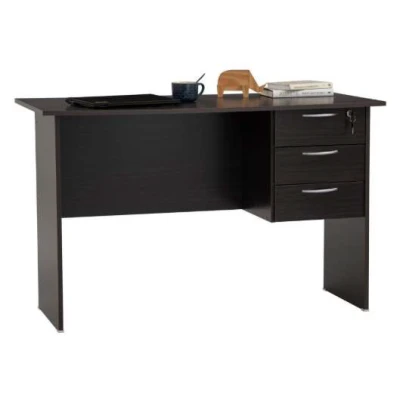 Bureau ECO 4' Cappuccino avec 3 tiroirs verrouillables et grande surface de travail