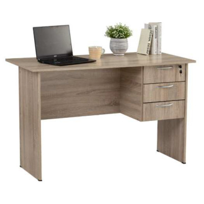 Bureau ECO 4' Sonoma Oak – 3 Tiroirs Verrouillables