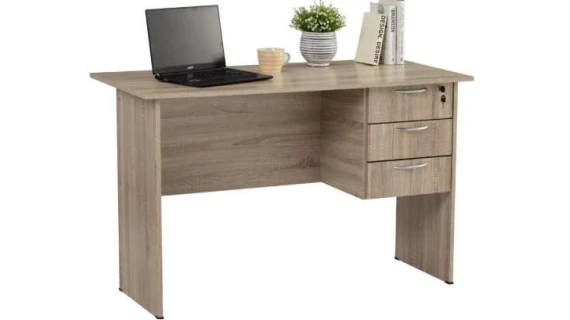 Bureau ECO 4' Sonoma Oak – 3 Tiroirs Verrouillables