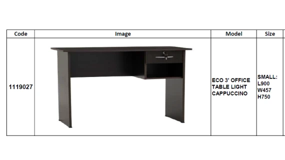 Bureau ECO 3' Office Table Cappuccino – Compact & Élégant – Image 2