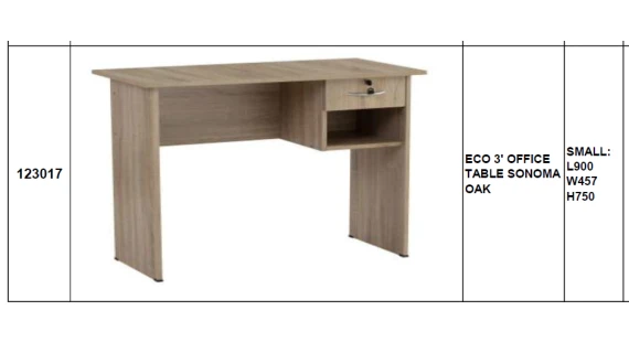 Bureau ECO 3' Office Table Sonoma Oak – Bois Naturel & Moderne – Image 3