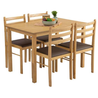 Ensemble Salle à Manger Wald – Table + 4 Chaises Chêne Clair