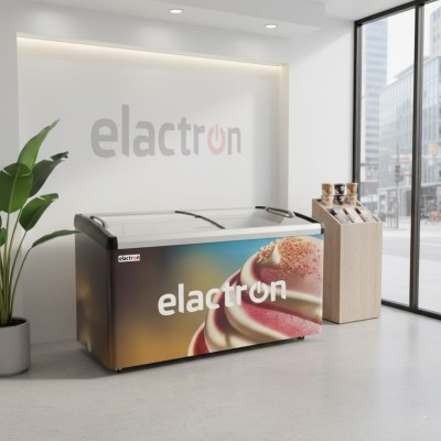 Congélateur Vitrine Elactron 600L SD-519BY – Horizontal, Portes Coulissantes Verre