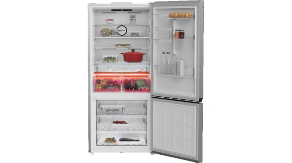 Réfrigérateur BEKO Combiné No Frost 730 Litre brut Gris –ProSmart™ Inverter  A++RCNE730E40SXP – Image 3