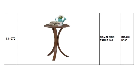 Table d'Appoint Damai – Ronde Design Bois Naturel – Image 2