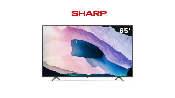 Téléviseur Sharp Google TV 75 pouces 4K UHD noir avec écran massif et système de son Dolby Audio