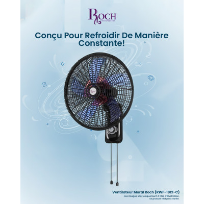Ventilateur Mural Roch RWF-1812-F 18" – Fraîcheur Puissante
