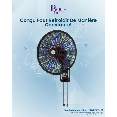 Ventilateur Mural Roch RWF-1812-F 18" – Fraîcheur Puissante
