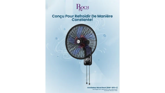 Ventilateur Mural Roch RWF-1812-F 18" – Fraîcheur Puissante