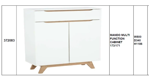 Meuble Multifonction Mando – Design Scandinave Blanc/Oak – Image 2